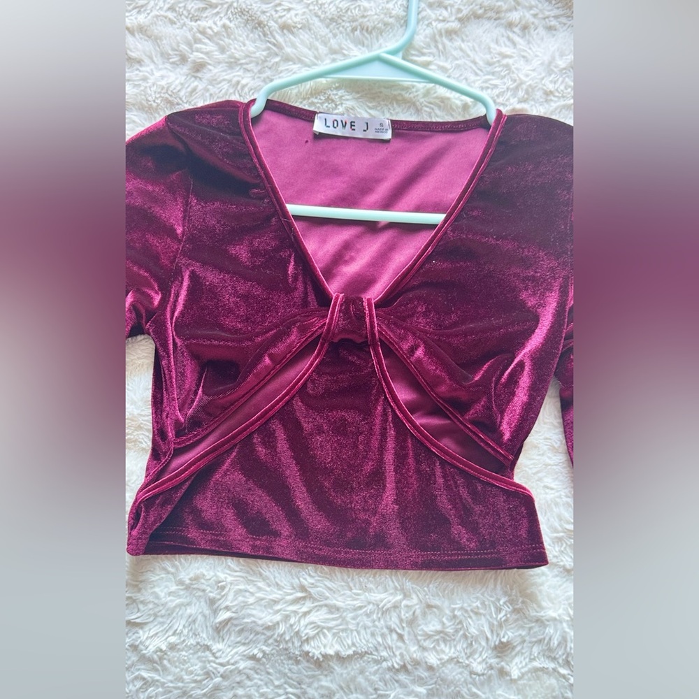 Velvet Burgundy Women's Top
